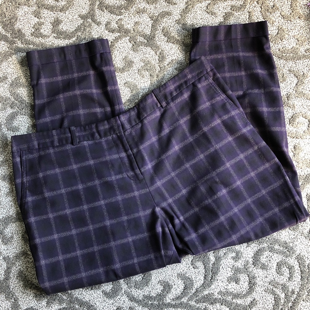 Tahari ASL Plaid Skinny Pants 18